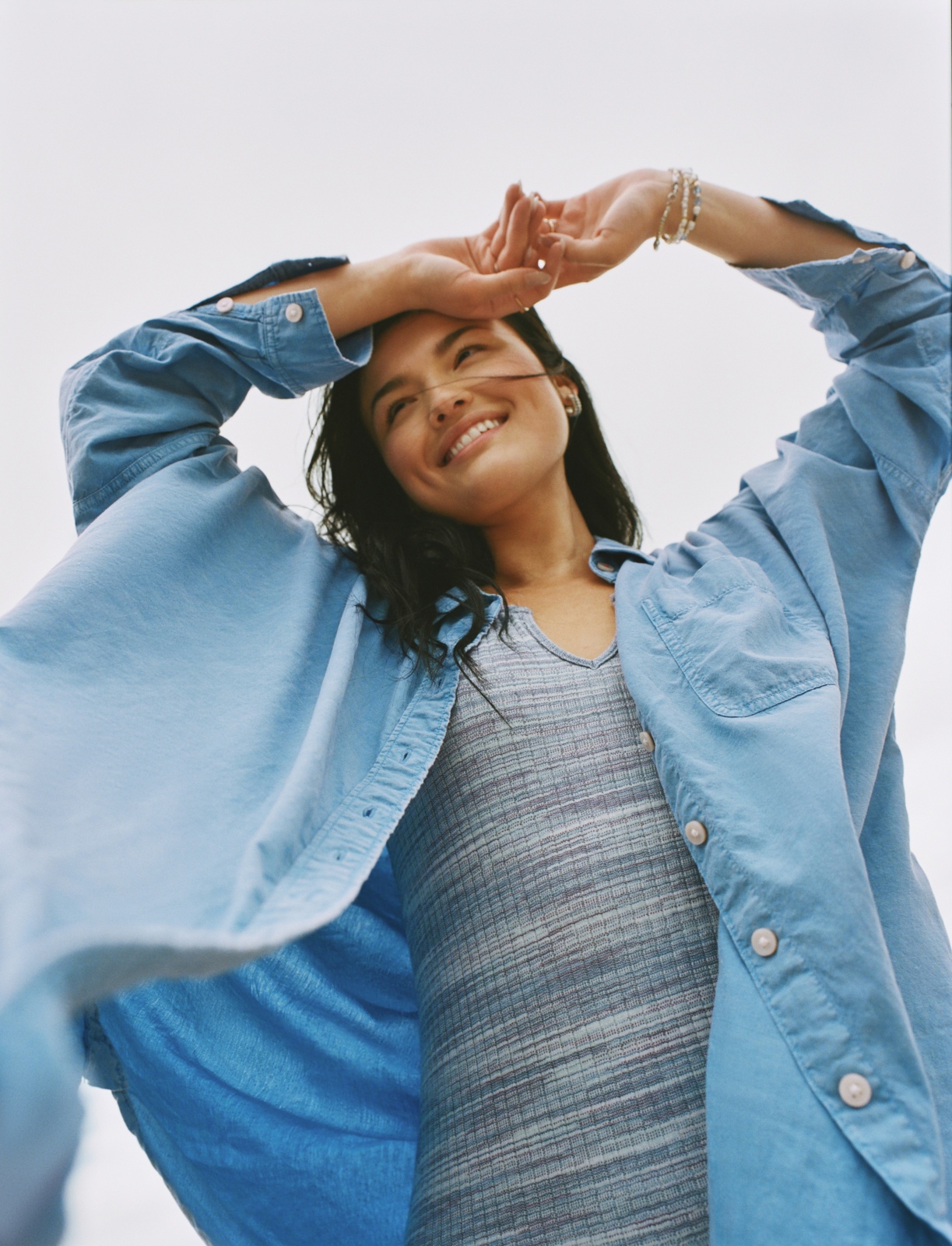 american eagle women's denim shirt