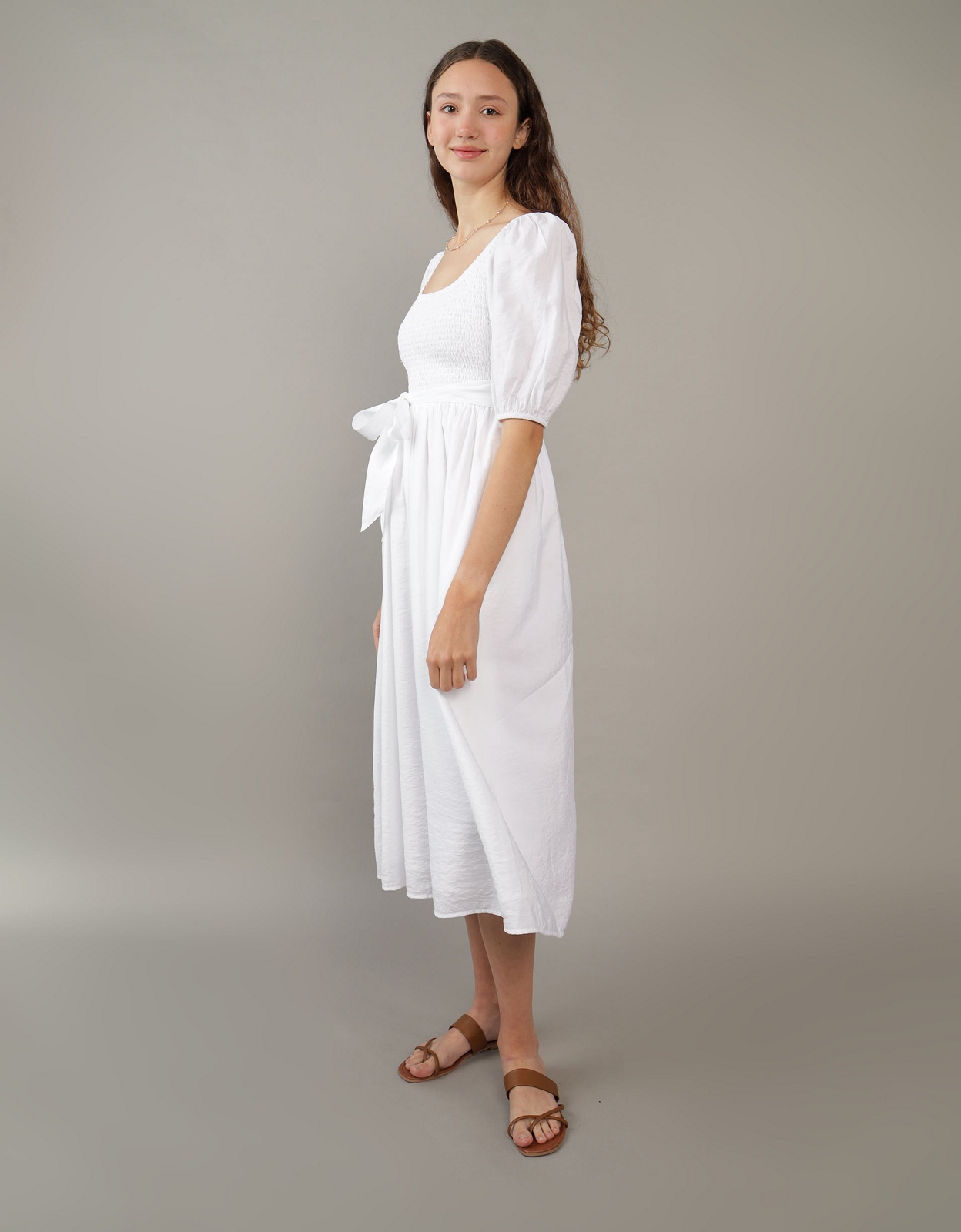 Buy AE SMOCKED MIDI DRESS online American Eagle Outfitters