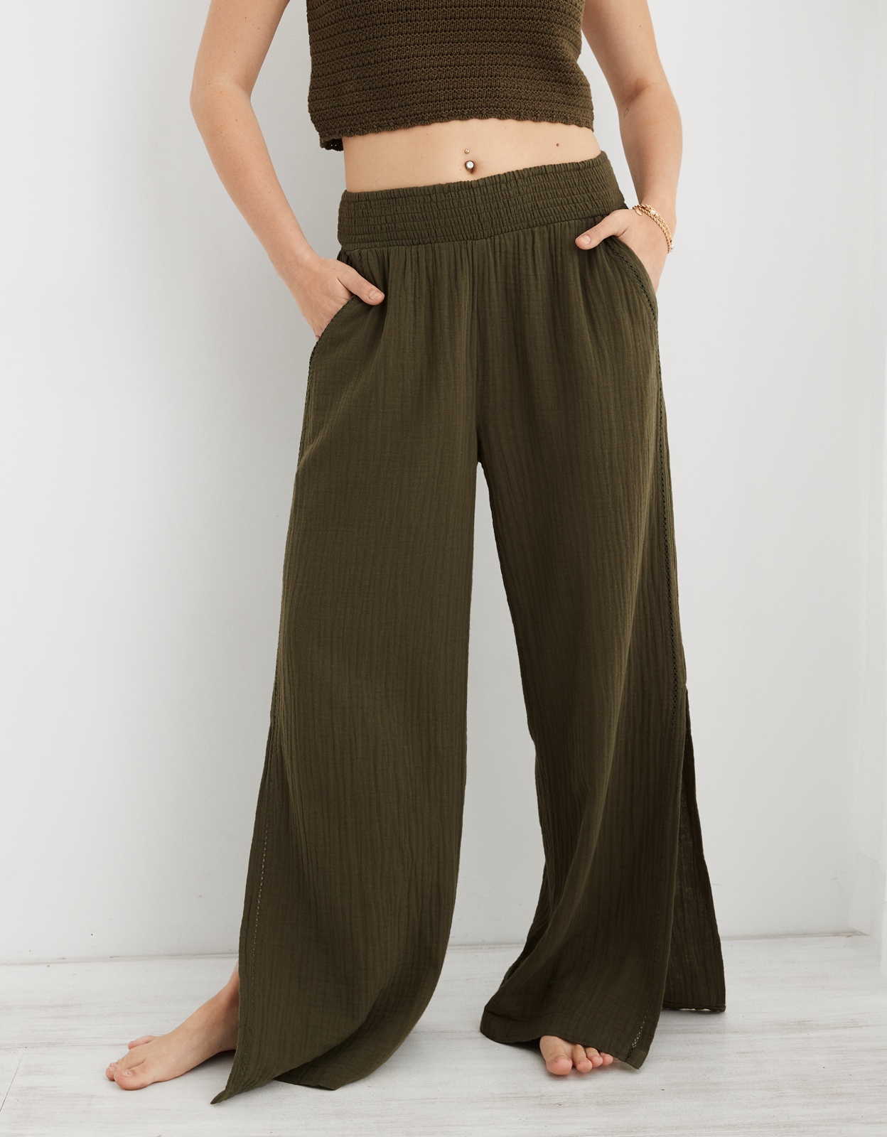 Aerie High Waisted Pool-To-Party Pant