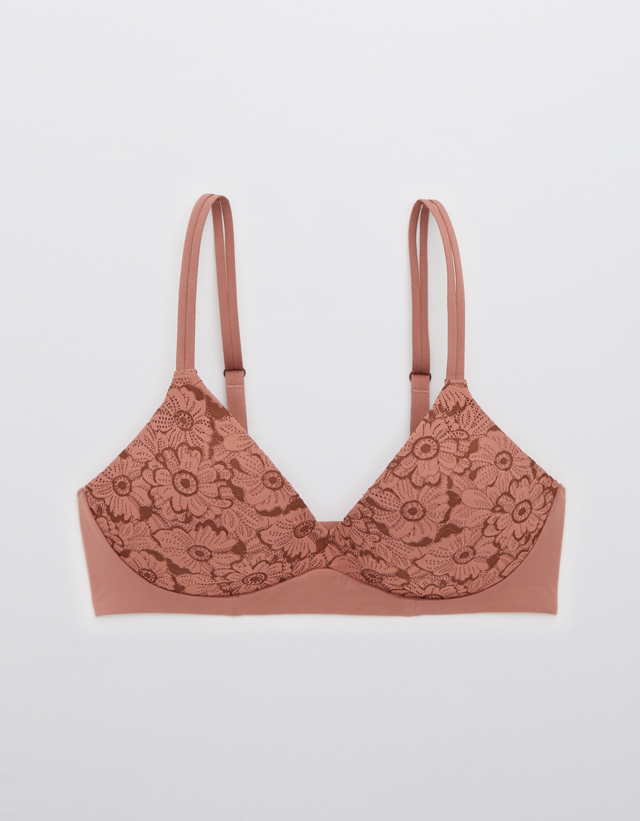 pink lace wireless push up