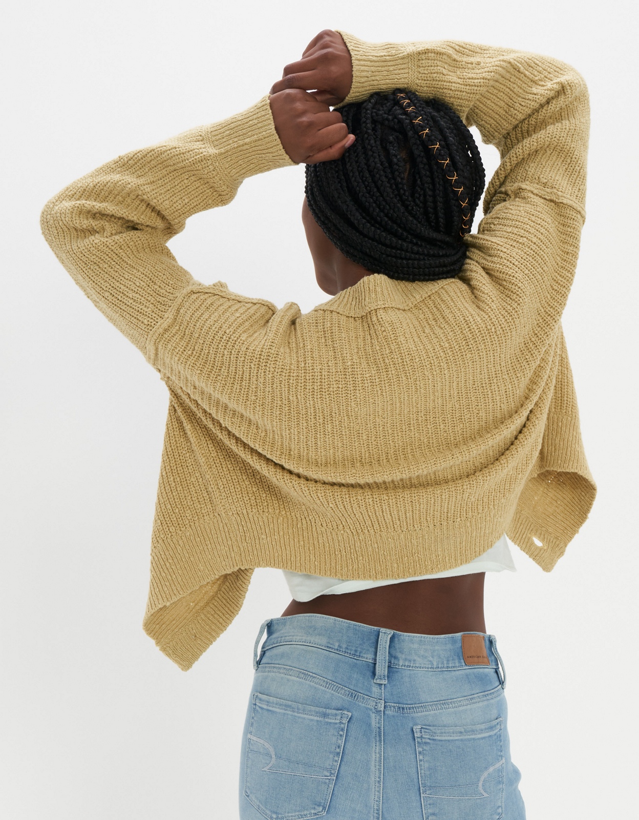 Ae cropped 2024 cardigan sweater