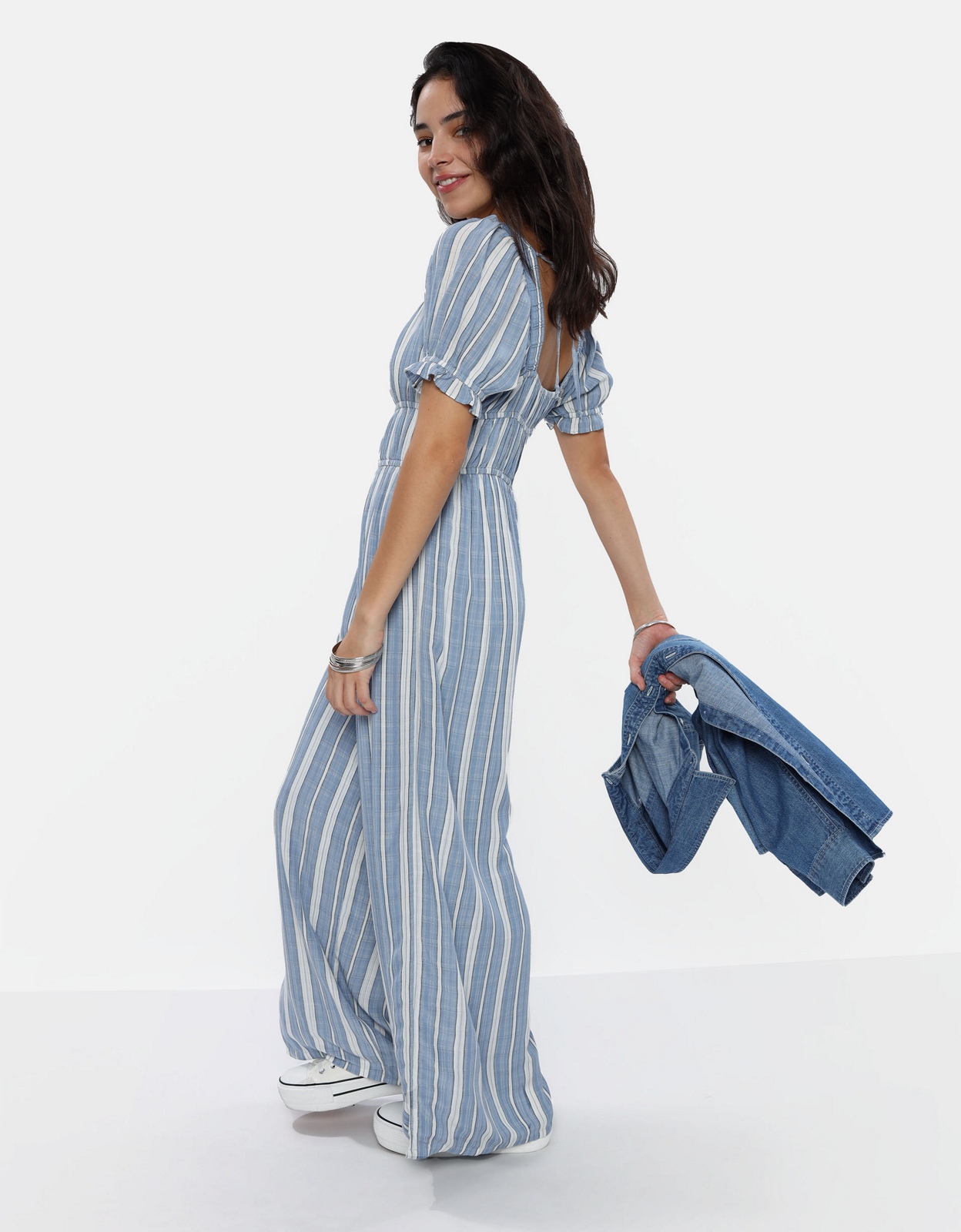 Ae hot sale striped jumpsuit