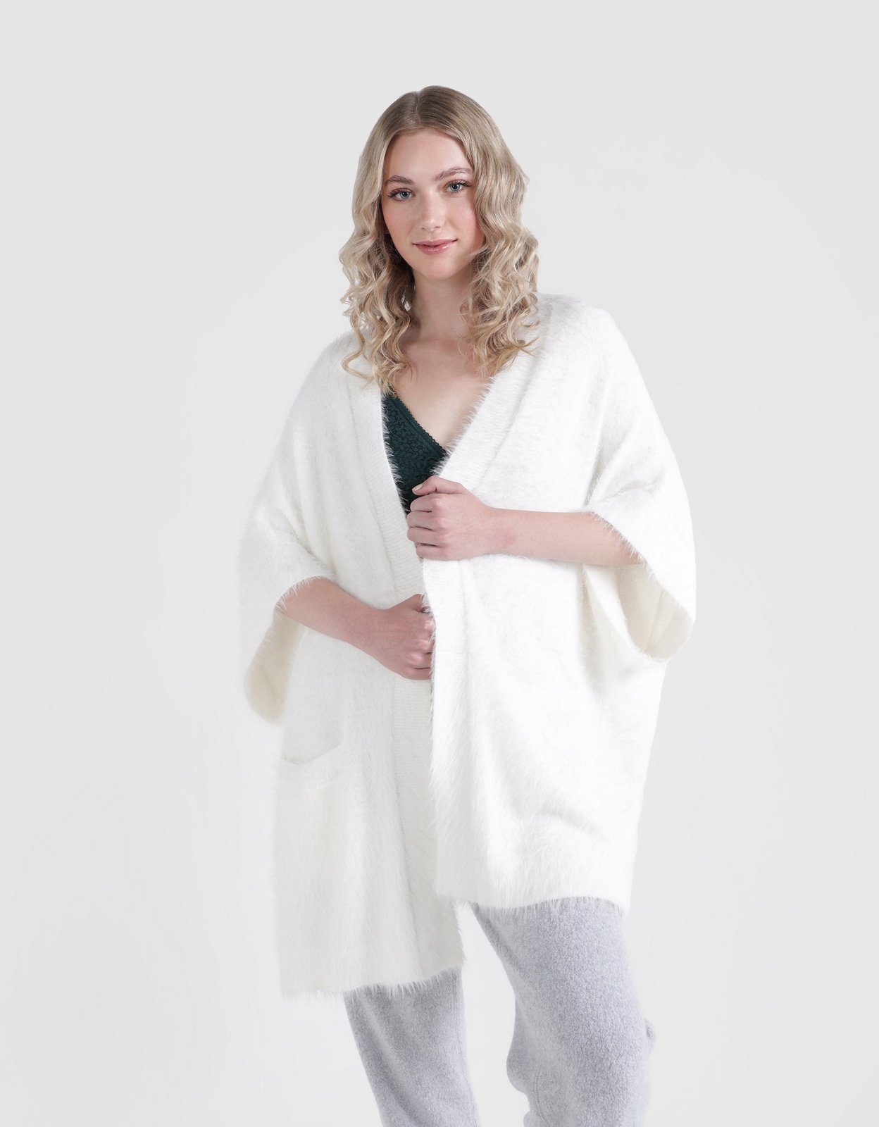 Buy Aerie Fuzzy Sweater Cape online American Eagle Outfitters