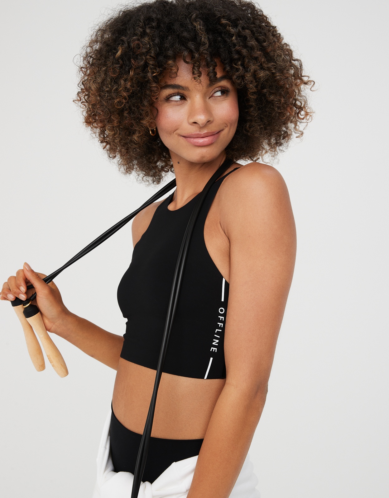 Shop OFFLINE By Aerie Goals High Neck Sports Bra Online American Eagle Outfitters Egypt